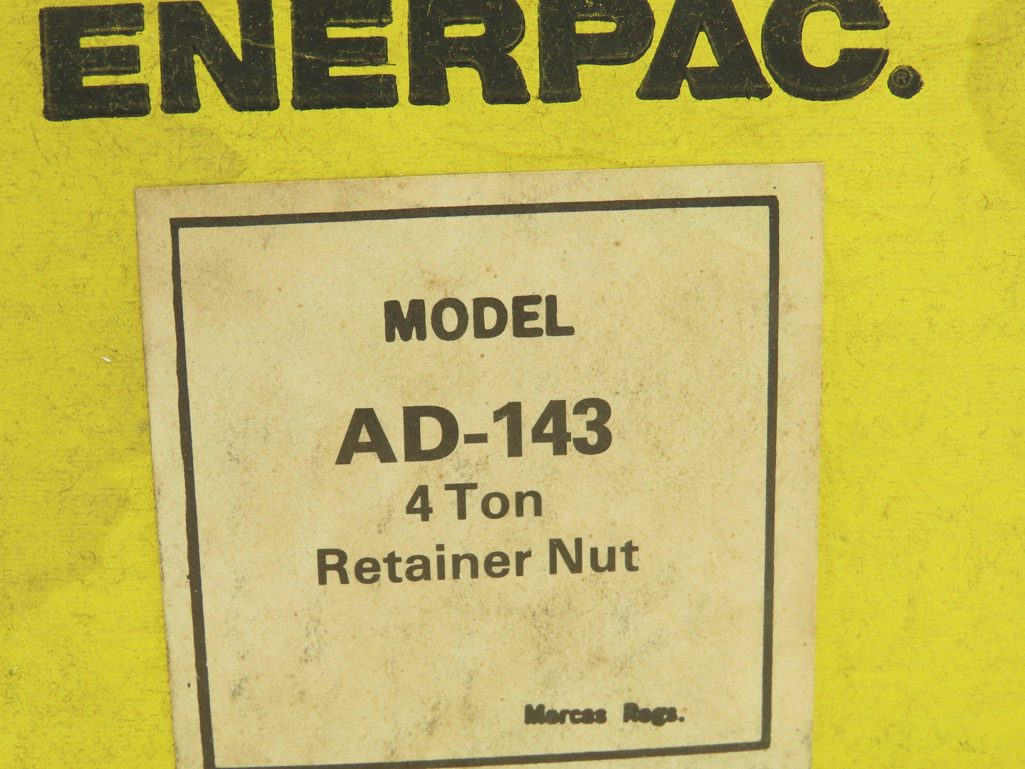 Enerpac AD-143 4-Ton RD Cylinder Retainer Nut 1-3/8-12 UNF Thread