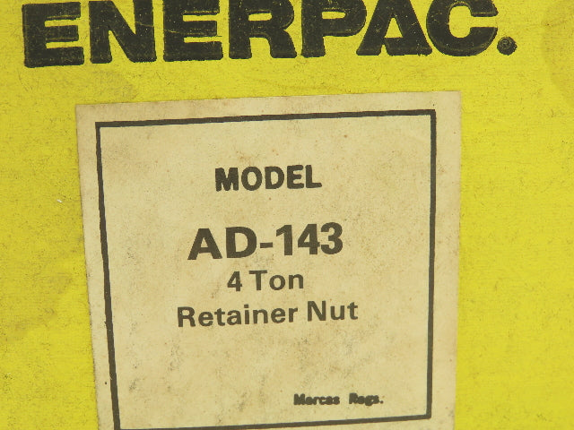 Enerpac AD-143 4-Ton RD Cylinder Retainer Nut 1-3/8-12 UNF Thread