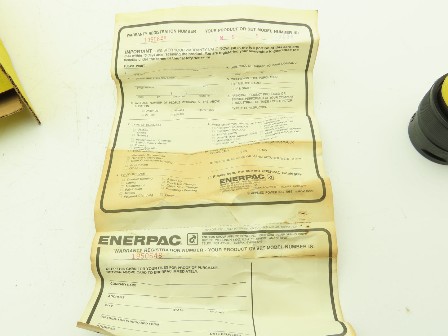 Enerpac WS-5001 Hydraulic Work Support Spring Cylinder 0.40" Stroke