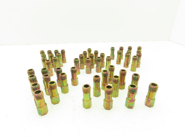 3/8" Tube OD x 5/8" UNF Steel Inverted 45° Flare Fitting Long Nut - Lot of 50