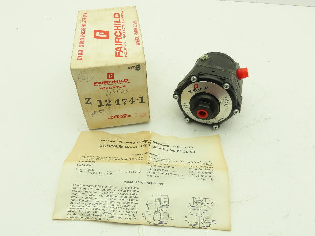 Fairchild 4506 Z12474-1 Pneumatic Air Volume Booster Model 4500 1.62/1 Output