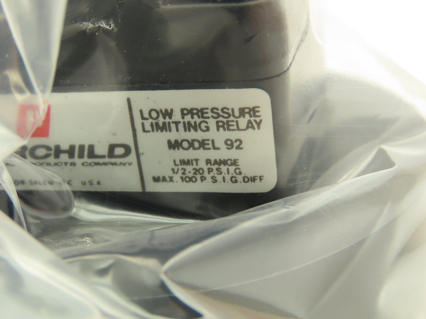 Fairchild 92052 Pneumatic Air Low Pressure Limiting Relay Model 92