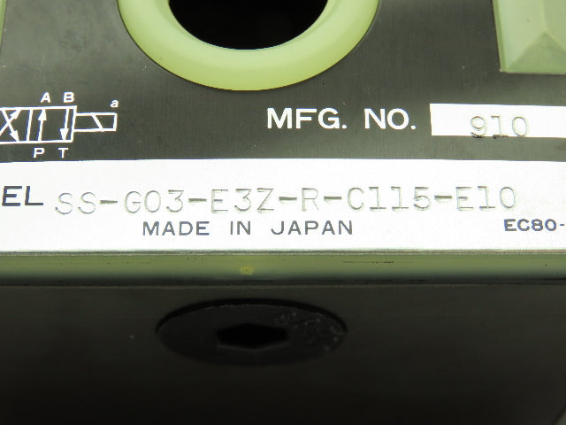 Nachi SS-G03-E3Z-R-C115-E10 Hydraulic Directional Control Solenoid Valve 120V