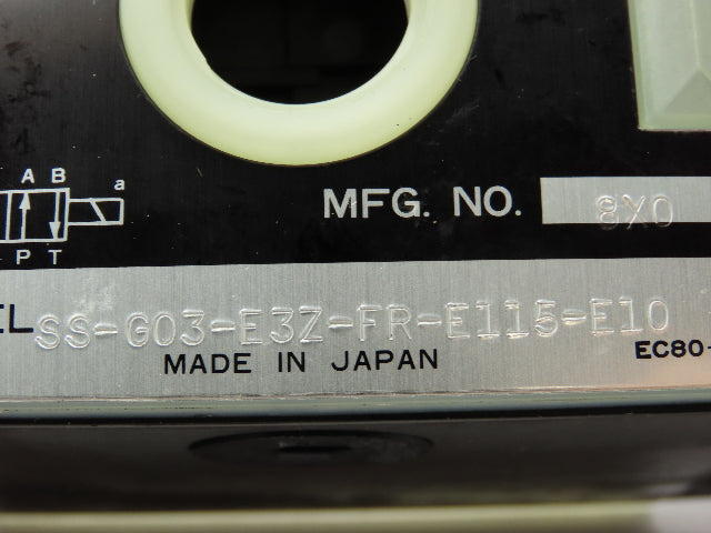 Nachi SS-G03-E3Z-FR-E115-E10 Hydraulic Directional Control Solenoid Valve 120V