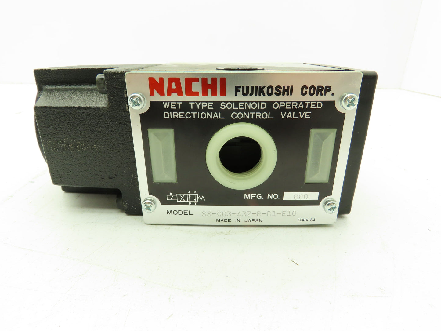 Nachi SS-G03-A3Z-R-D1-E10 Hydraulic Directional Control Wet Solenoid Valve 12VDC