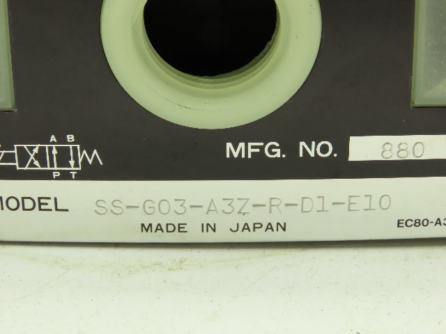 Nachi SS-G03-A3Z-R-D1-E10 Hydraulic Directional Control Wet Solenoid Valve 12VDC