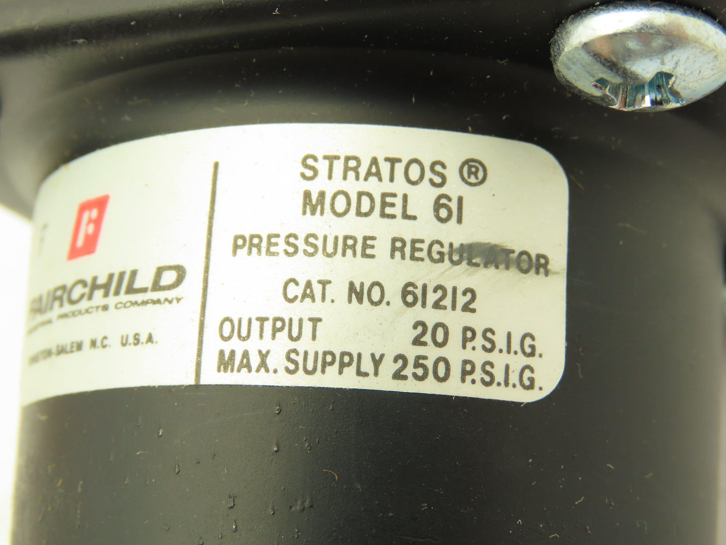 Fairchild 61212 Stratos Service Pneumatic Air Pressure Regulator Model 61 20 PSI