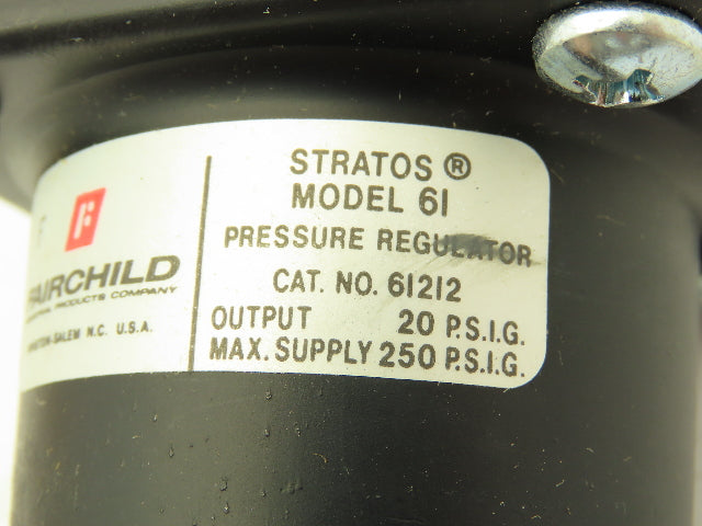 Fairchild 61212 Stratos Service Pneumatic Air Pressure Regulator Model 61 20 PSI