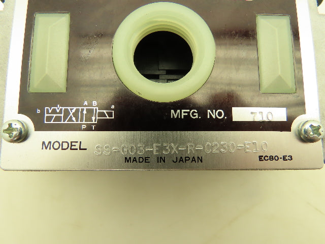 Nachi SS-G03-E3X-R-C230-E10 Hydraulic Directional Control Solenoid Valve 220V