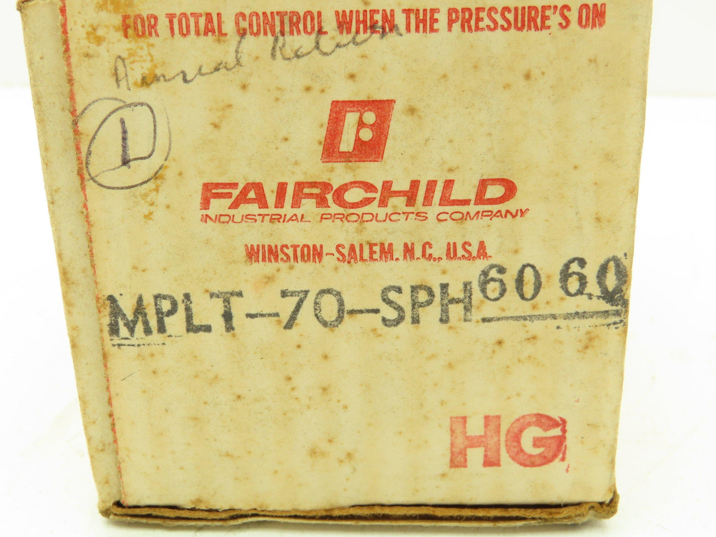Fairchild MPLT-70-SPH-60-60 Mini Pressure Regulator Indicating Station 60 PSI
