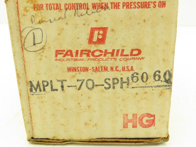 Fairchild MPLT-70-SPH-60-60 Mini Pressure Regulator Indicating Station 60 PSI
