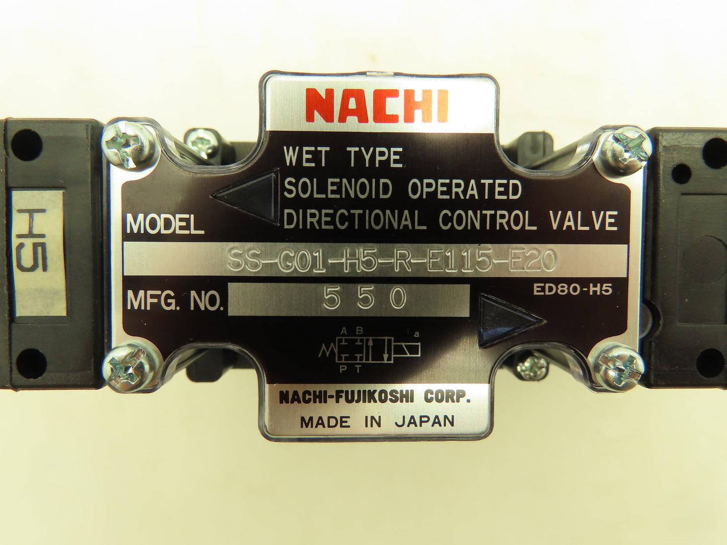 Nachi SS-G01-H5-R-E115-E20 Hydraulic Directional Control Solenoid Valve 120V D03