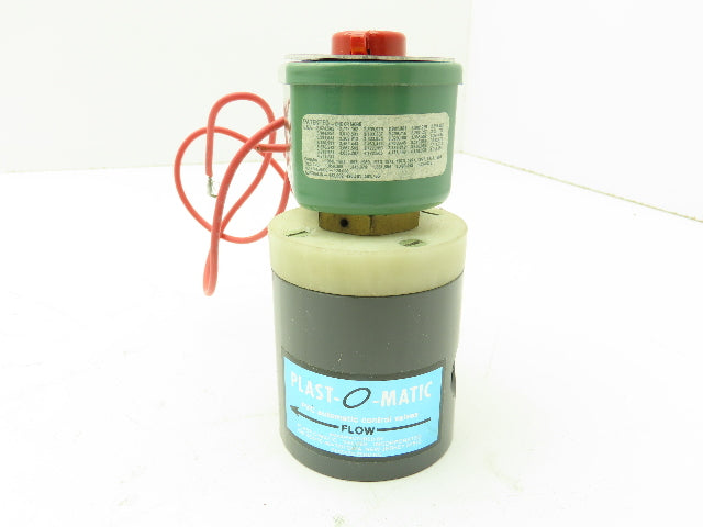 Plast-o-matic EUC3B8G9 Solenoid Valve PVC 3/8" NPT 10 PSI 120V Coil