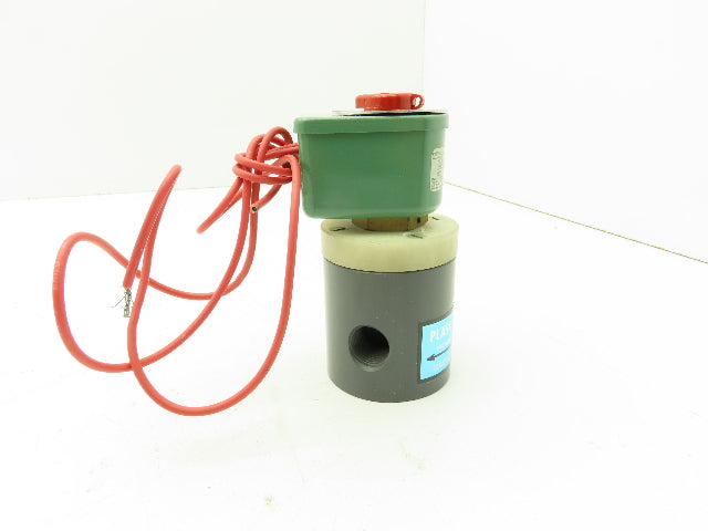 Plast-o-matic EUC3B8G9 Solenoid Valve PVC 3/8" NPT 10 PSI 120V Coil