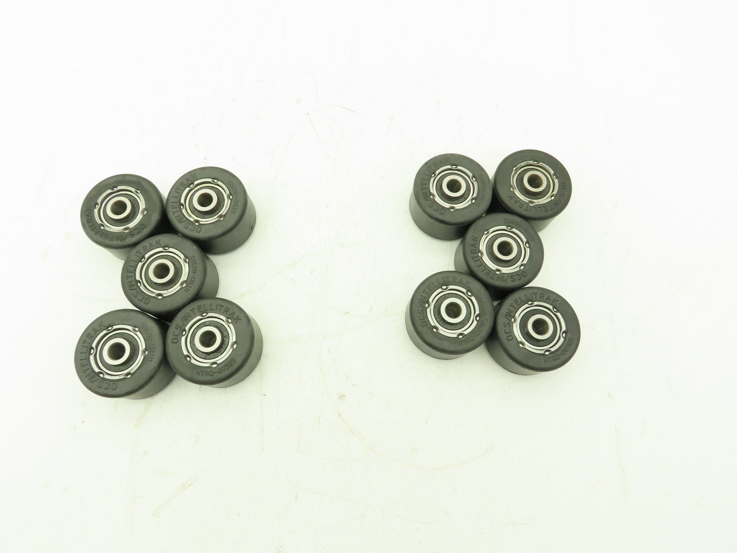 Black Rubber Pulley Roller Wheel 35x57mm Dia 10mm Ball Bearing Bore LOT OF 10