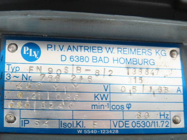 PIV D 6380 Bremsmotor Trolley Gearmotor Drive 460VNOT DONE