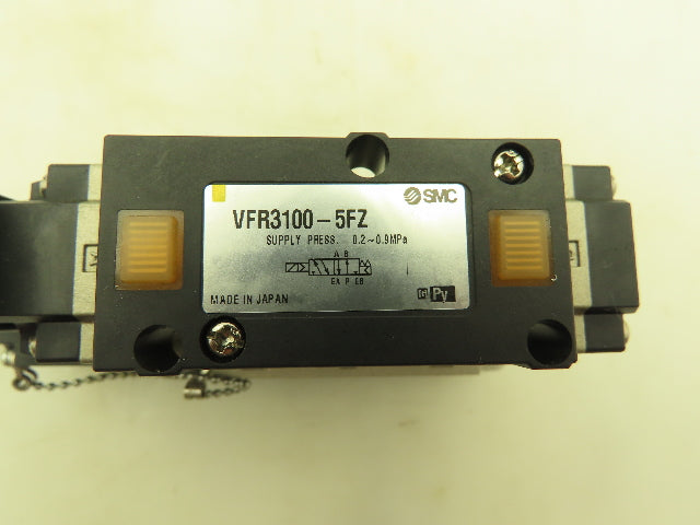 SMC VFS3100-5FZ 24VDC Single Solenoid Valve 5-Port Manifold Base LOT OF 2