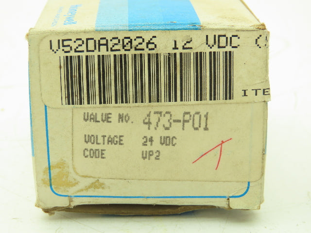 Honeywell 473-P01 1/4" NPT 2-Way Skinner Solenoid Valve 24VDC N.C. 25 Psi.
