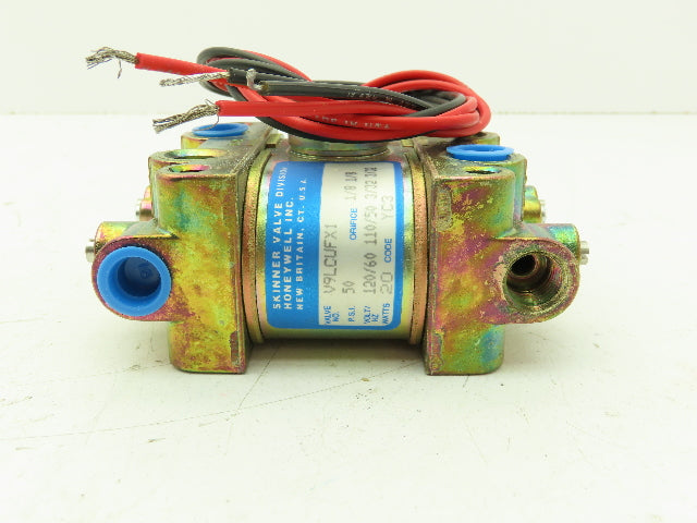 Honeywell Skinner V9LCUFX1 Solenoid Valve 4-Way NC/NO 120V 50 PSI 1/4" NPT