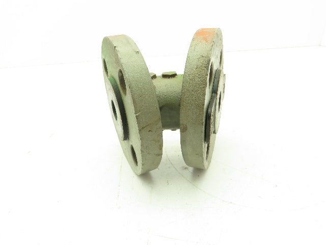 Crane Resistoflex 1" Flanged 45° Elbow PVDF Lined Pipe Fitting #150 Duct Iron