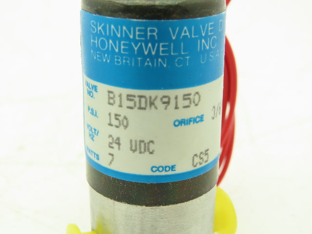 Honeywell Skinner B15DK9150 Solenoid Valve 3-Way NO 24VDC 150 PSI 1/16" NPT