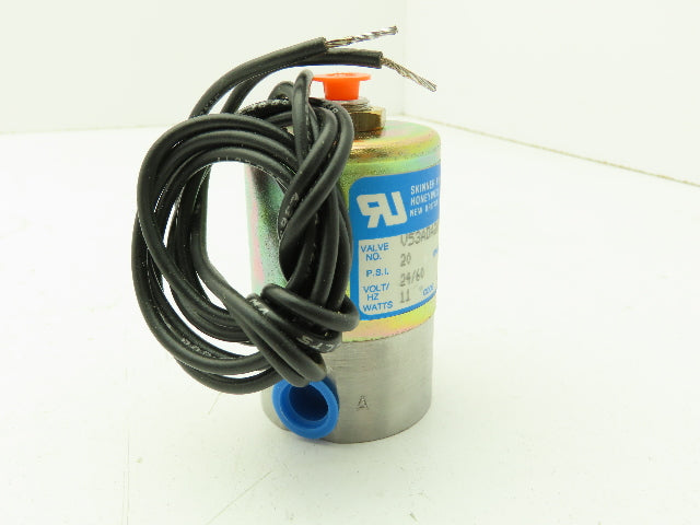 Honeywell Skinner V53ADA2020 Solenoid Valve 3-Way NC 24VAC 60Hz 20 PSI 1/4" NPT