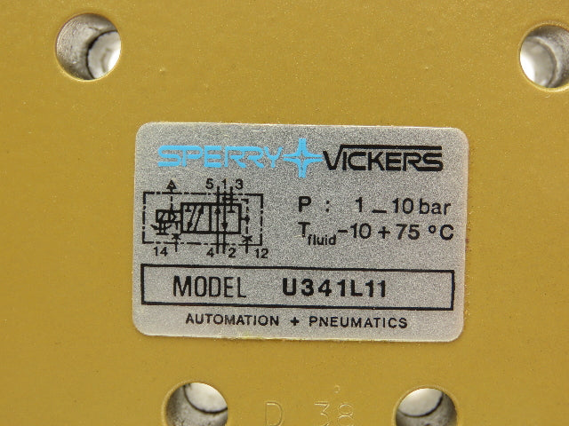 Honeywell Skinner U341L11S600 Vickers Solenoid Valve 10 Bar 1/4" Port 24 VDC