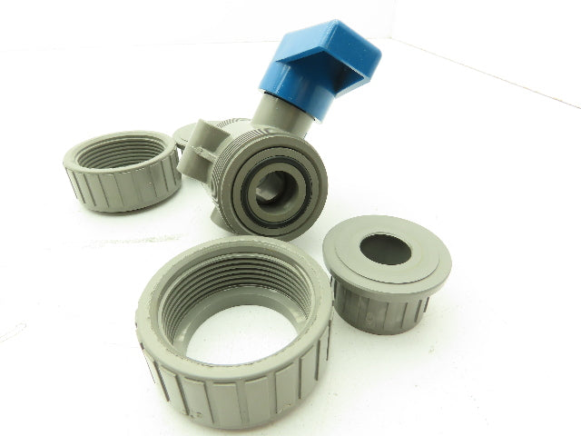 Plast-o-matic MBV075EPS-CP True Blue 3/4" NPT Socket Union Ball Valve EPDM 0.75"
