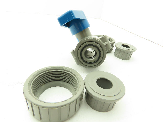Plast-o-matic MBV075EPS-CP True Blue 3/4" NPT Socket Union Ball Valve EPDM 0.75"