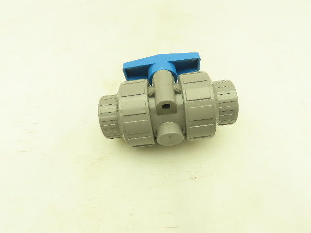 Plast-o-matic MBV100EPT-CP True Blue 1" NPT Threaded True Union Ball Valve EPDM