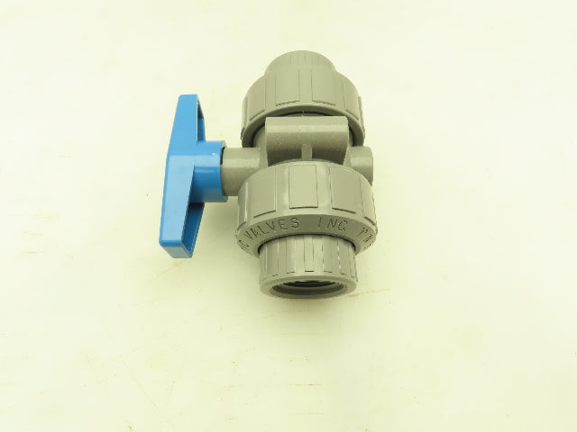 Plast-o-matic MBV100EPT-CP True Blue 1" NPT Threaded True Union Ball Valve EPDM