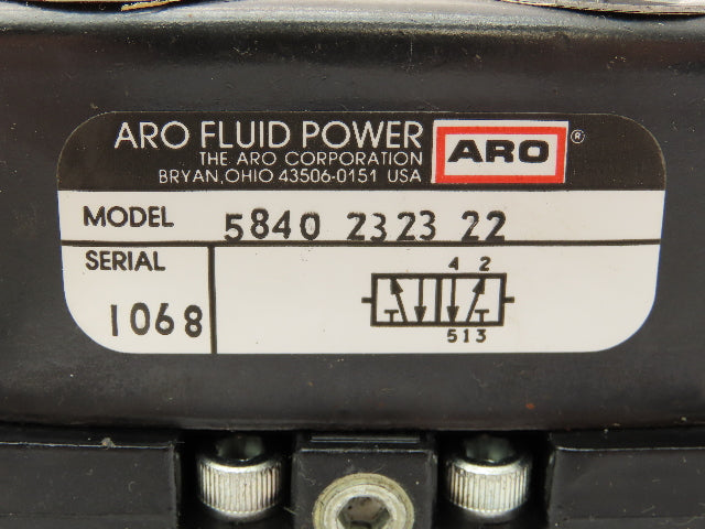ARO 5840 2323 22 Pneumatic Solenoid Valve 5-Port 115V 150 PSI