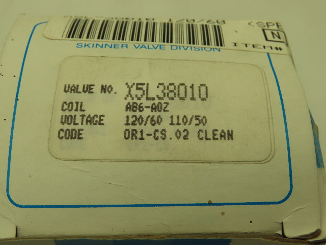 Honeywell Skinner X5L38010 Solenoid Valve 2-Way 120V 75 PSI 1/4" NPT Oxygen Use