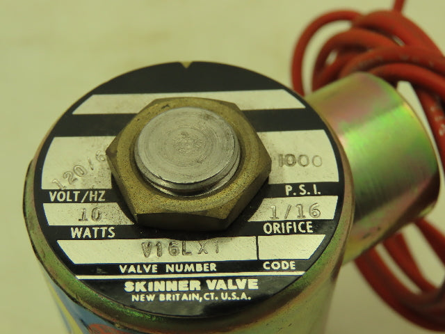 Honeywell Skinner V16LX1 Solenoid Valve 3-Way 120V 1000 PSI 1/16" Orifice