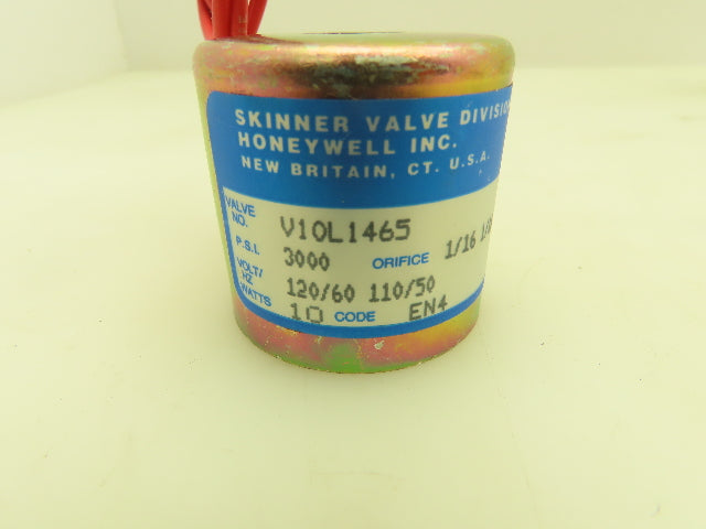 Honeywell Skinner V10L1465 Hydraulic Solenoid Valve 120V 3000 PSI