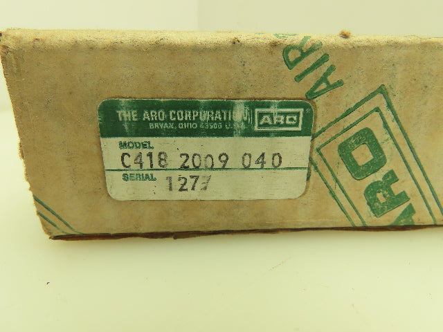 ARO C418 2009 040 Pneumatic Round Air Cylinder 1-1/8" Bore 4" Stroke Double Rod