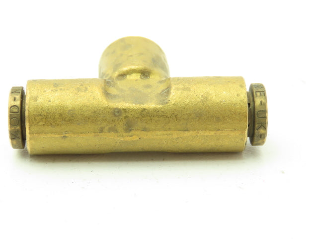 Norgren 84 151 404 Brass 1/4" OD Tee Hose Push to Connect 1/4x1/4x1/4" Lot of 25