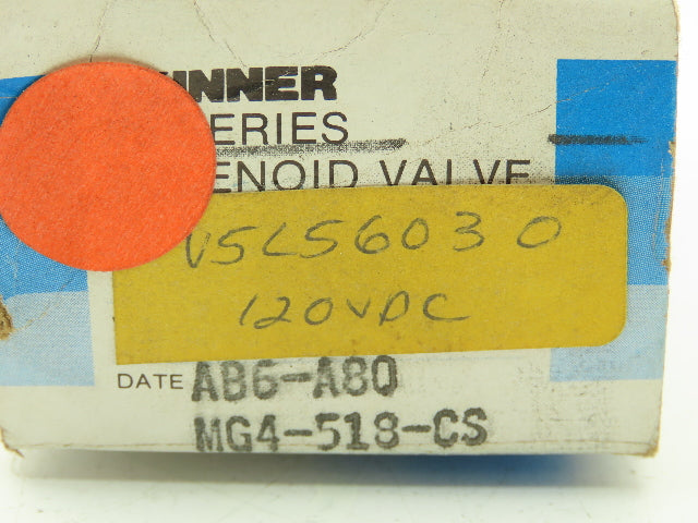 Honeywell Skinner V5L56030 Solenoid Valve 3-Way NO 120VDC 75 PSI 1/4" 1/8" NPT