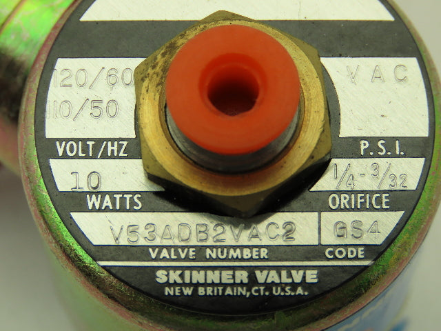 Honeywell Skinner V53ADB2VAC2 Solenoid Valve 3-Way NC 120V Vacuum 1/4" NPT