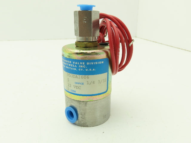Honeywell Skinner V53DA1006 Solenoid Valve 3-Way NC 12VDC Vacuum 5 PSI 1/8" NPT