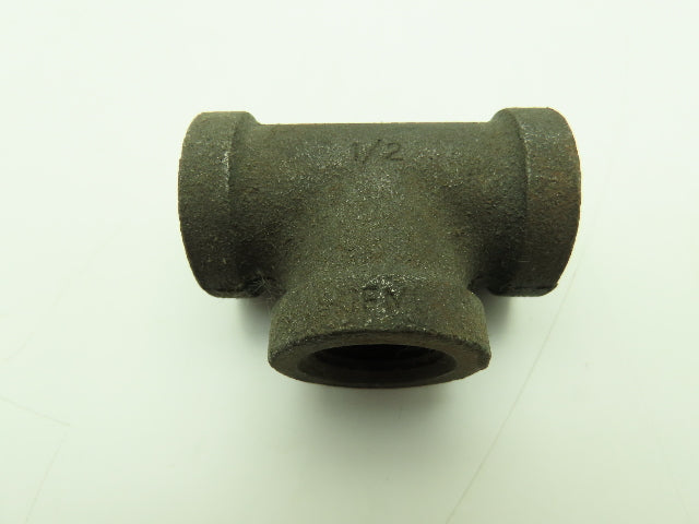 Anvil 1/2" FNPT Malleable Iron Black Pipe Fitting Tee -Lot of 12