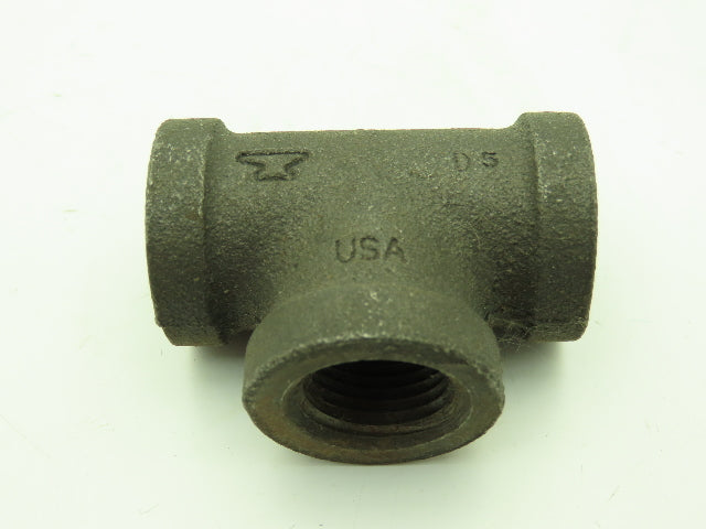 Anvil 1/2" FNPT Malleable Iron Black Pipe Fitting Tee -Lot of 12