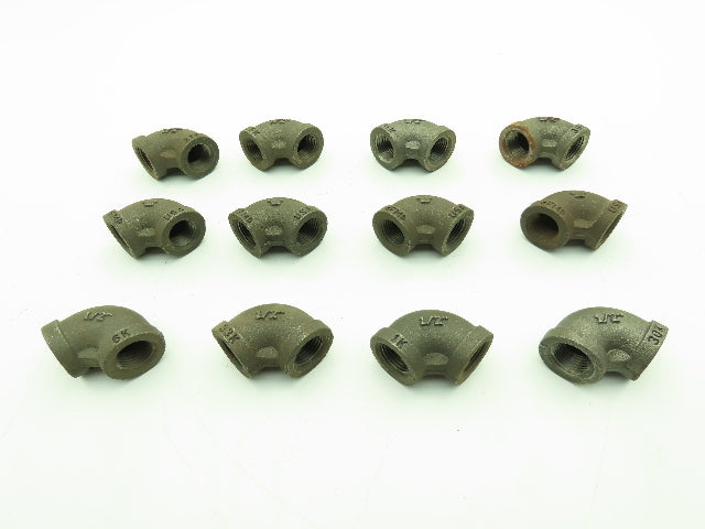 Anvil 1/2" FNPT 90° Elbow Malleable Iron Black Pipe Fitting -Lot of 12