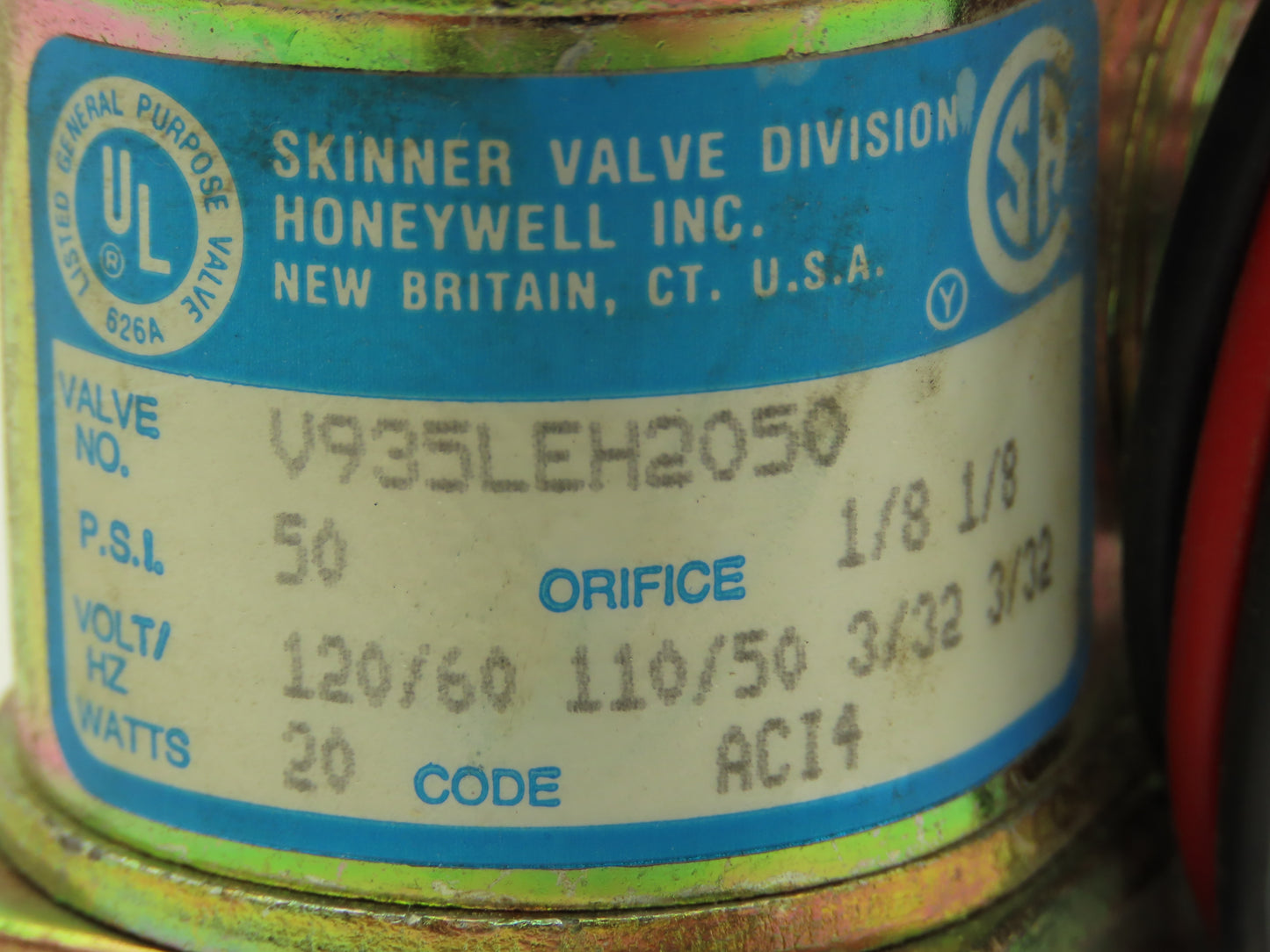 Honeywell Skinner V935LEH2050 Solenoid Valve 4-Way NC/NO 120V 50 PSI 1/4" NPT
