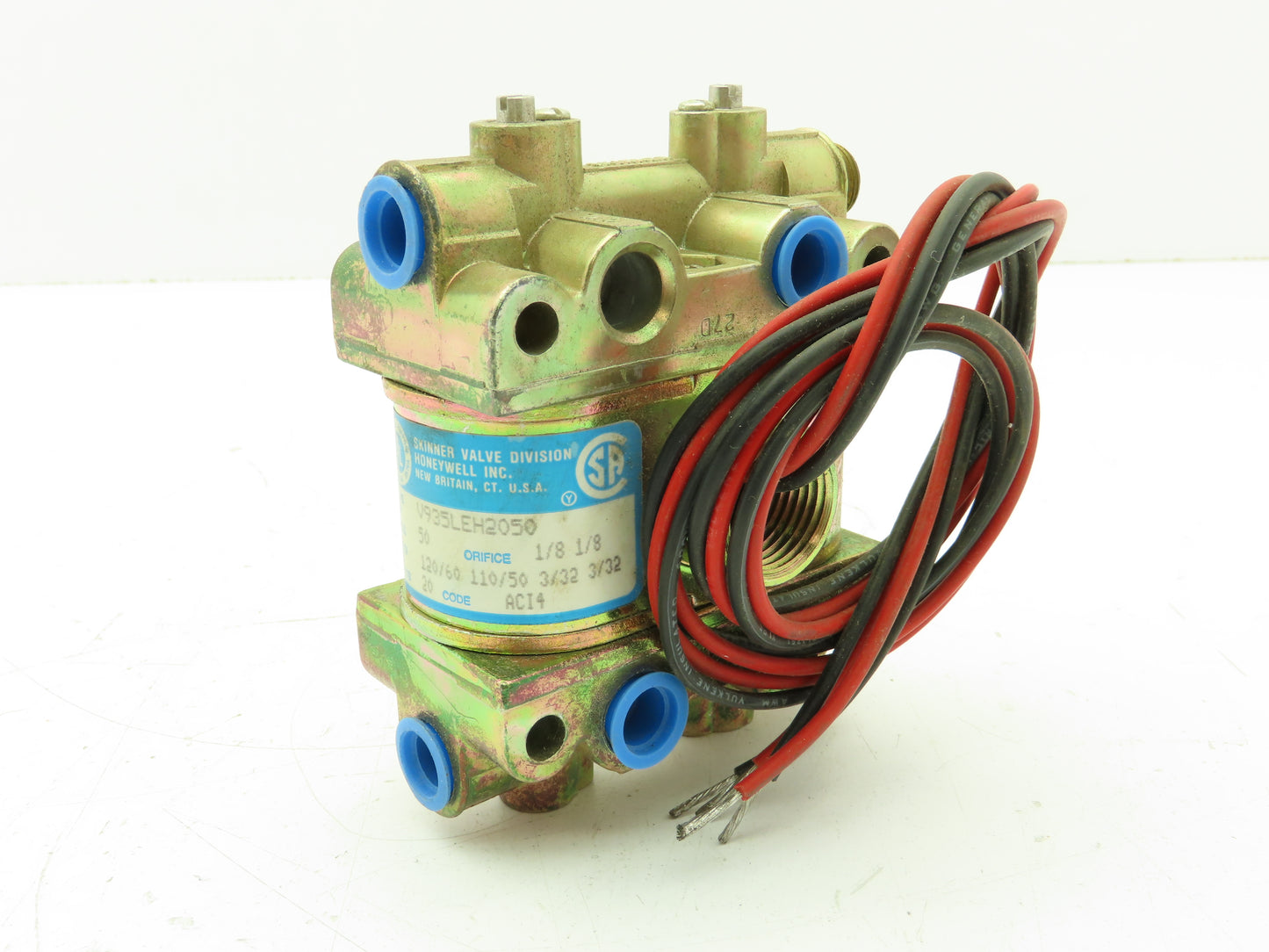 Honeywell Skinner V935LEH2050 Solenoid Valve 4-Way NC/NO 120V 50 PSI 1/4" NPT
