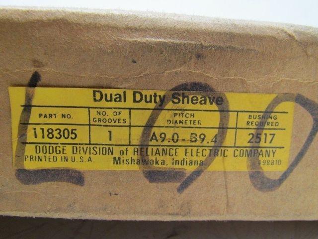 Dodge 118305 Single Groove Pulley Sheave 9.75" OD TL 2517 Bush V-Belt A9.0-B9.4