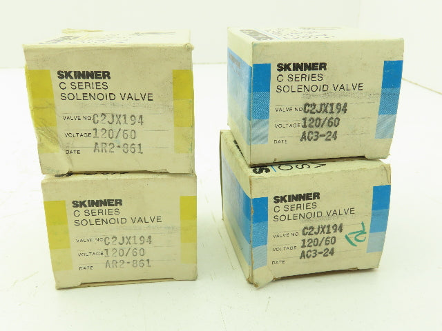 Honeywell Skinner C2JX194 Solenoid Valve 2-Way NC 90PSI 1/8"NPT No Coil Lot of 4