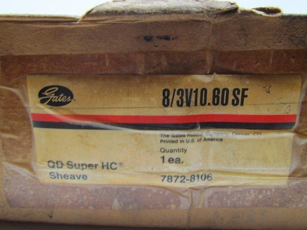 Gates 8-3V10.60 SF 8-Groove Pulley Sheave 3V V-Belt 10.60" OD QD SF Bushing