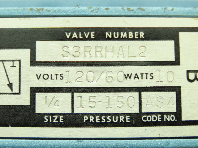 Honeywell Skinner S3RRHAL2 Directional Control Valve 5/3 5 Port 1/4"NPT 120V