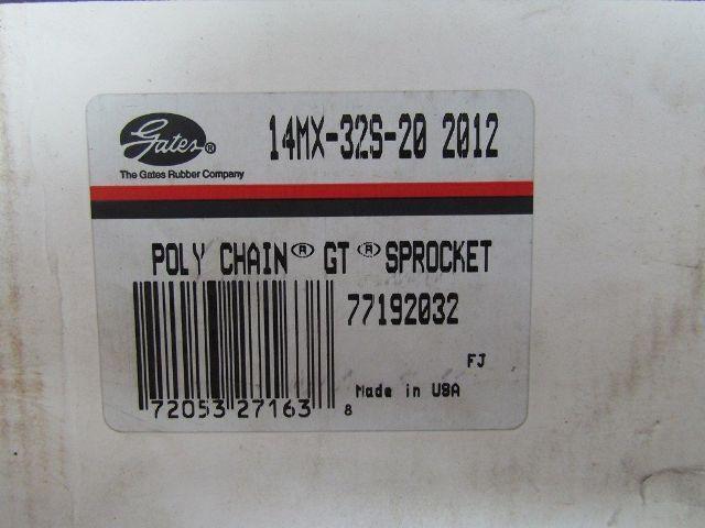Gates 14MX-32S-20 Poly Chain GT Sprocket Pulley Sheave 2012 Taper Lock Hub